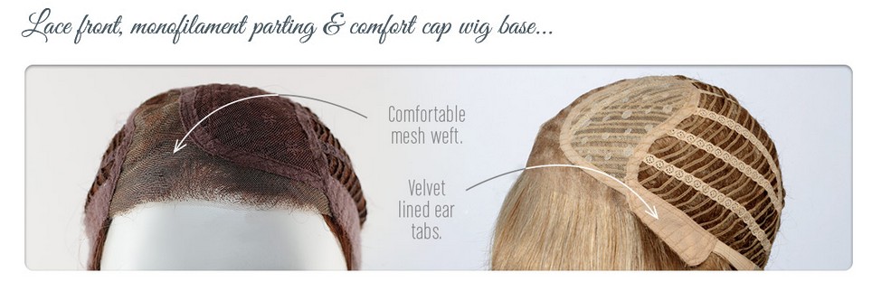 Lace front, monofilament parting and comfort cap wig base