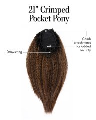 21" Crimped Pocket Pony Hairpiece by Kim Kimble