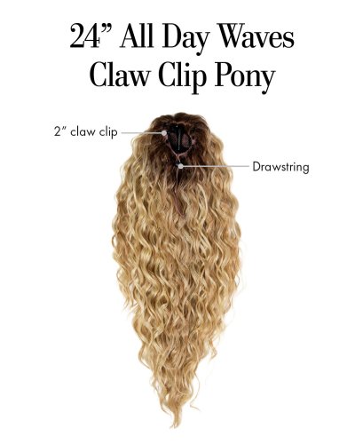 24" All Day Waves Clip Pony Hairpiece by Kim Kimble