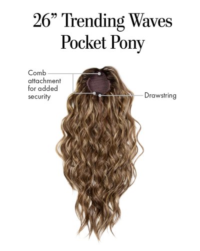 26" Trending Waves Pocket Pony Hairpiece by Kim Kimble